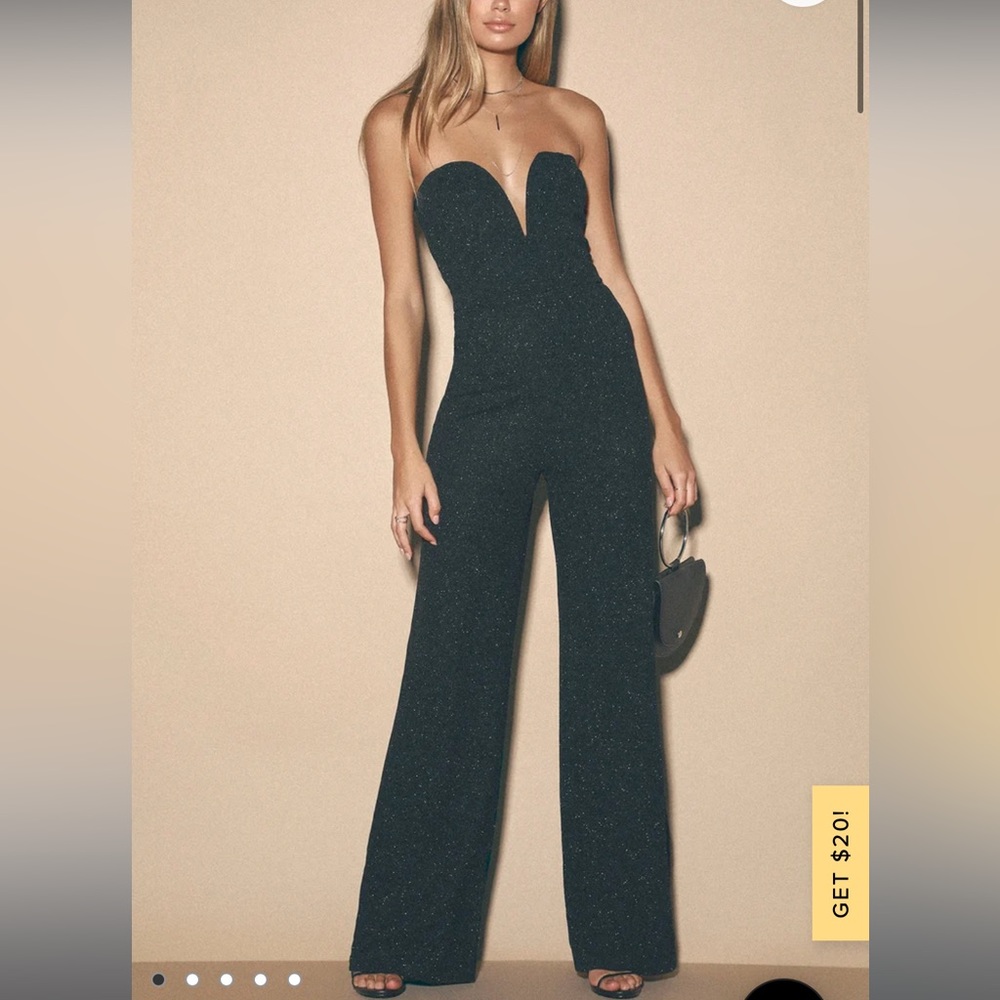 lulus black glitter jumpsuit!